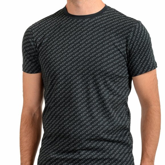 Philipp Plein Men's Black Short Sleeve Logo Print Crewneck T-Shirt - Picture 1 of 9